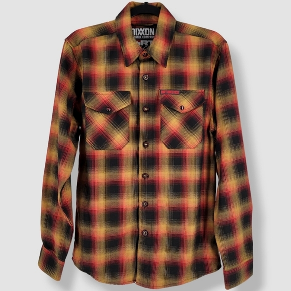 DIXXON DBK Dirt Bike Kidz Button Up Flannel Orange, Yellow - Picture 3 of 16
